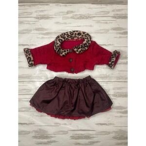American Girl Bitty Baby Chocolate Cherry Leopard Outfit.